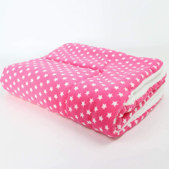 Soft Cat Dog Blankets Puppy Pads Washable Mat Small Medium Large (l, Pink)Pink Stars