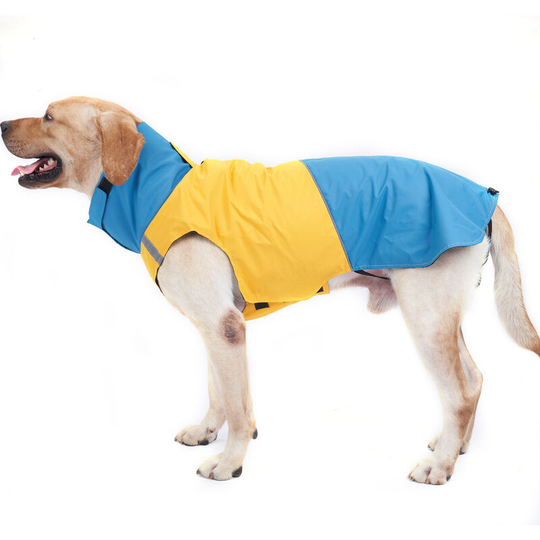 Dog Jacket Waterproof Turtleneck Reflective Outdoor Raincoat for Small Medium Large Dogs, Yellow&X-Small - Yellow&X-Small