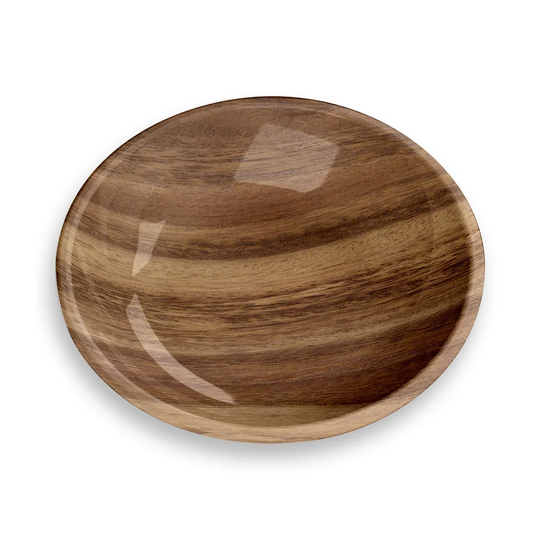 Brayton Melamine Saucer, Acacia Wood