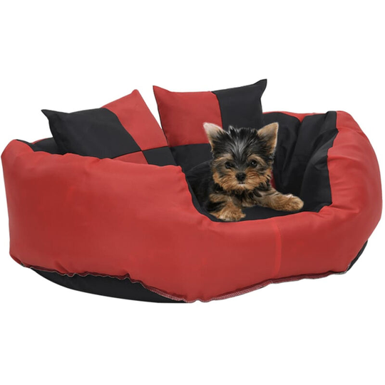 Reversible & Washable Dog Cushion Red and Black 65x50x20 cm