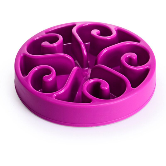 Anti Glutton Dog Bowl Slow Feeding Bowl with Non-Slip Base Promotes Healthy Eating and Slow Digestion(Purple)