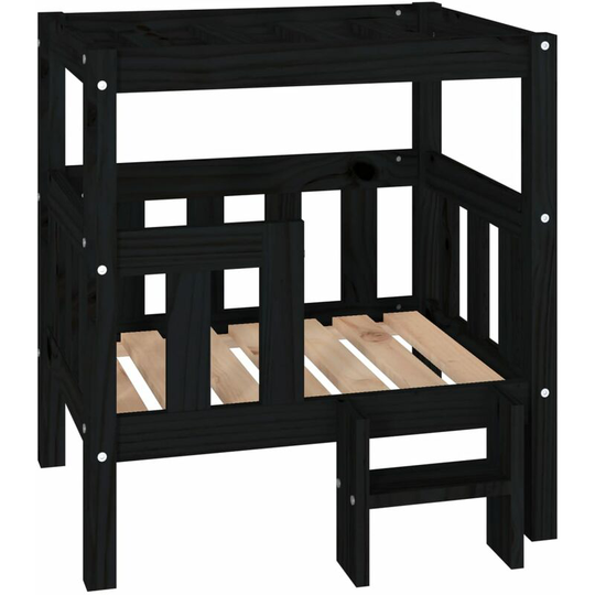 Dog Bed Black 65.5x43x70 cm Solid Wood Pine Vidaxl Black
