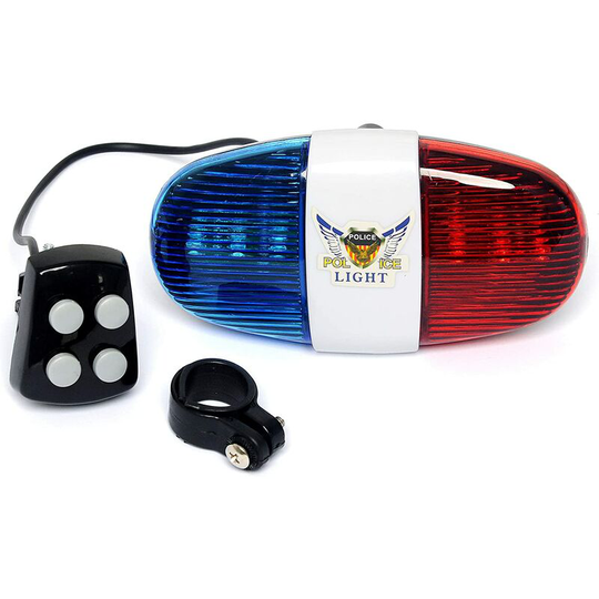 6 LED lights bike mountain bike police sound, 4 tones electronic horn