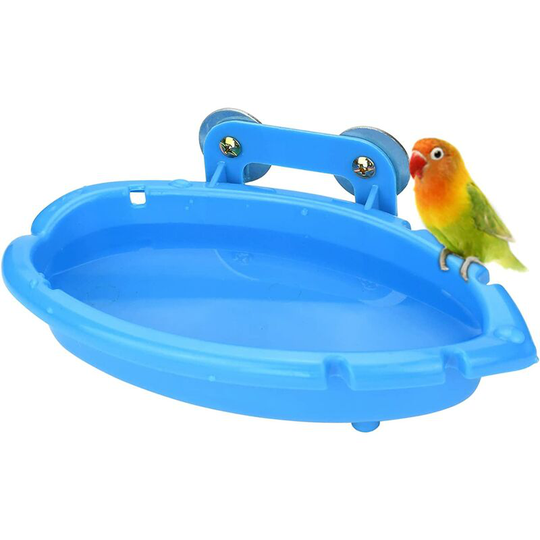 Bird Bath for Cage- Small Tub Bowl for Hang Inside Cage Birdbath Shower for Parrot/Parakeets/Cockatiels/Canary/Budgerigar (Blue)