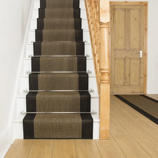 Almerton Flatweave Black Stair Runner