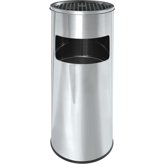 Ashtray with bin - outdoor ashtray, garden ashtray, outside ashtray - grey - grey