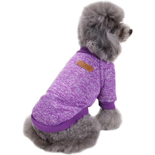Pet Dog Clothes Dog Sweater Soft Thickening Warm Pup Dogs Shirt Winter Puppy Sweater for Dogs(Purple,Medium)