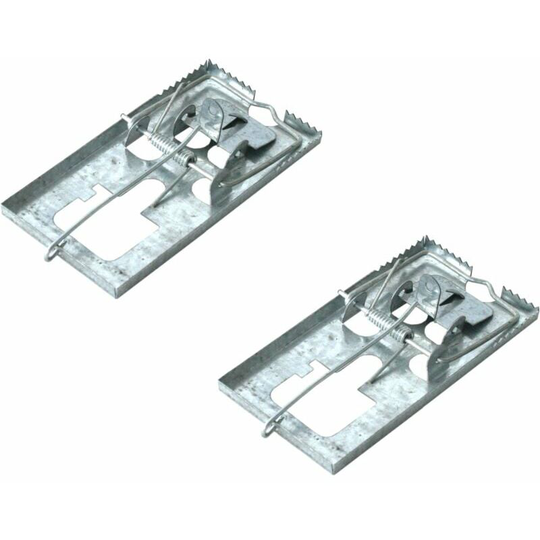 FlkwoH 2x metal rat and mouse traps with very powerful spring reusable trap swatter