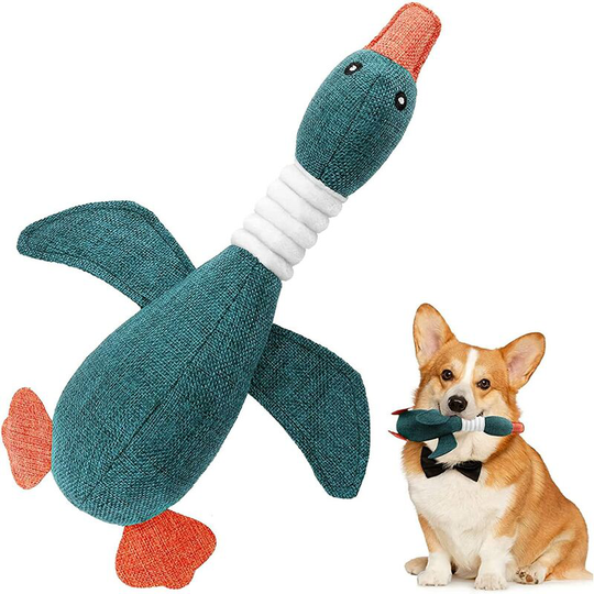 Tinor - Squeaky Dog Toys, Durable Plush Toy Chew Toys for Dog Teeth Cleaning, Goose Shapes Training Toy for Puppy Small Medium Dogs, Cute Soft Puzzle
