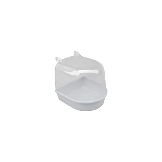 Semicircular Bird Bath Small Plastic Animal Plastic Bird Cage 13.5x13x13cm (13.5x13x13cm, White)