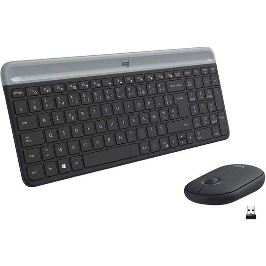 Logitech MK470 Wireless Keyboard and Mouse Combo for Windows, 2.4 GHz with Unifying usb Receiver, Ultra-Slim, Low Profile, Long Battery Life, Optical