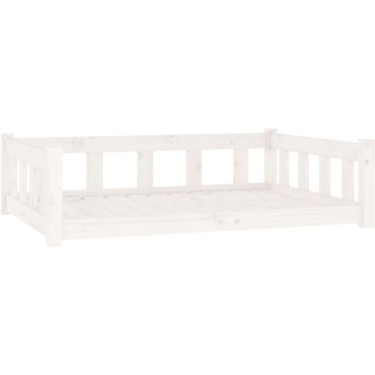 Dog Bed White 105.5x75.5x28 cm Solid Wood Pine Vidaxl White