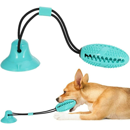 Multifunctional dog toy molar bite toy, with suction cup, natural rubber molar toy for cleaning teeth with dental care