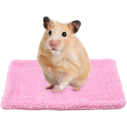 Bearsu - Small Animal Guinea Pig Hamster Bed House Rectangular Plush Warm Sleeping Mat Cushion Pet Supplies for Mice Rats Chinchillas Rabbit Hedgehog