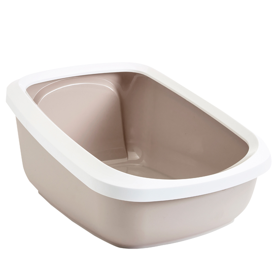 Savic Aseo Jumbo Cat Litter Tray with High Edge - 67.5cm - Bundle: Mocha & White litter tray + tray bags