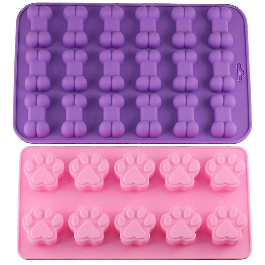 Mujiang Puppy Dog Paw And Bone Ice Trays Silicone Pet Treat Molds Soap Chocolate Jelly Candy Mold Ca