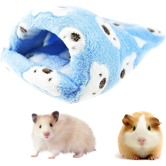 Flannel Cotton Pet Nest, Sleeping Bags for Small Pets, for Guinea Pig, Rabbit or Pet, Super Warm and Comfortable(Blue)