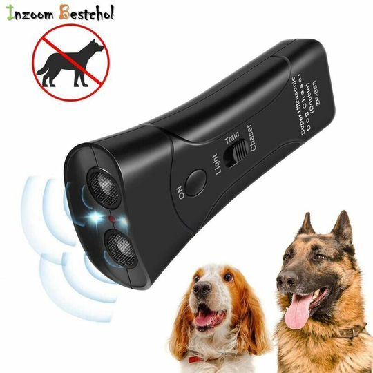 Bearsu - Anti Bark Repeller for Pet Dog, Anti Bark Training Device, Ultrasonic led, No Battery The Black