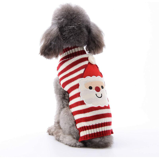 Winter dog sweater, Christmas pattern sweater, knitted winter jacket, pet clothes fashion sweater(Santa Claus,xxs)