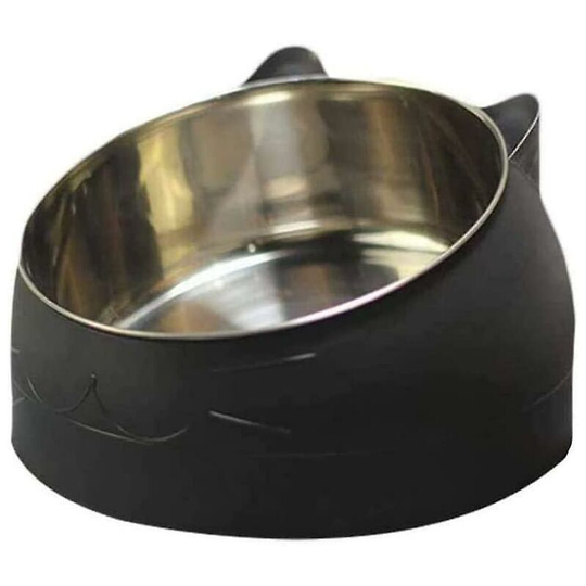 Thsinde - Cat Bowl, Tilted Stainless Steel Cat Bowl, Food Bowl With Non-slip Base For Cats Or Small Dogs