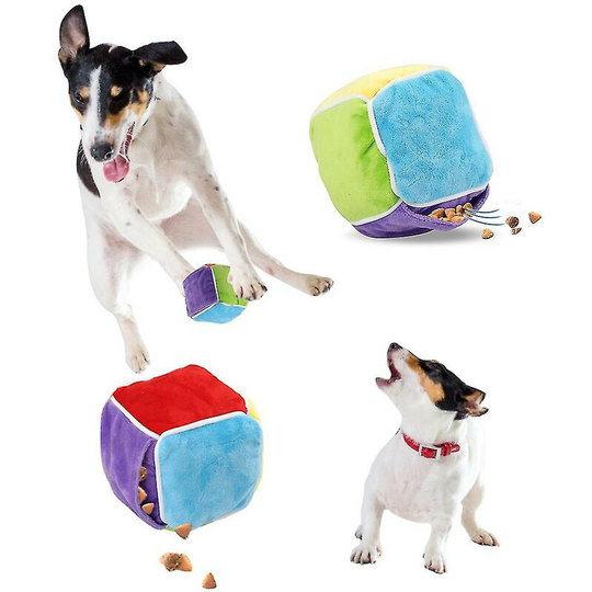 Thsidne Pet Dog Interactive Cube Shape Feeder Food Dispenser Sniffing Nose Training Toy
