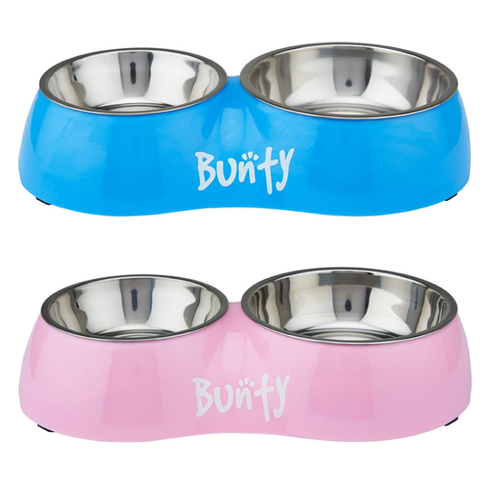 (Pink, Large) Non Slip Dog Cat Pet Animal Feeding Food Water Double Bowl