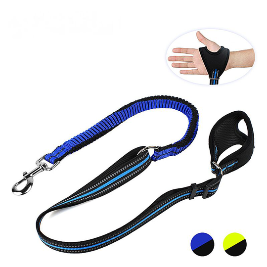 Dog Leash Reflective Comfortable Grip Telescopic Traction Strap for Dogs blue