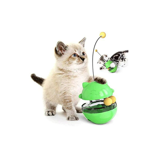 Cat Ball and Feather Toy, Interactive Cat Toy with Stick for Cat, Easy to Clean Cat Toy