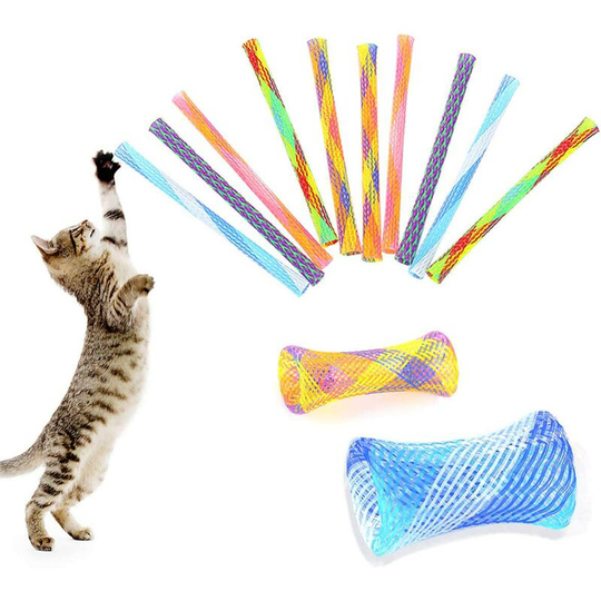 Cat Springs, 24 Pieces Pet Colorful Cat Springs Kitten Plastic Toys Kitten Kitten Play Toy for Cat Kitten Pets (Random)