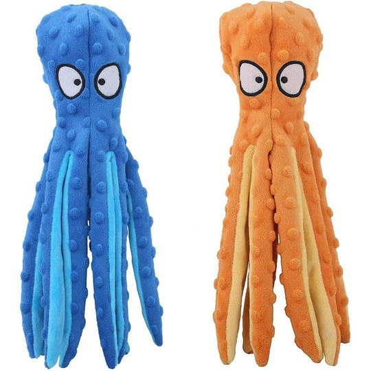 2 Pack Squeaky Dog Toys Octopus Durable Interactive Chew Toys for Small Medium Dogs