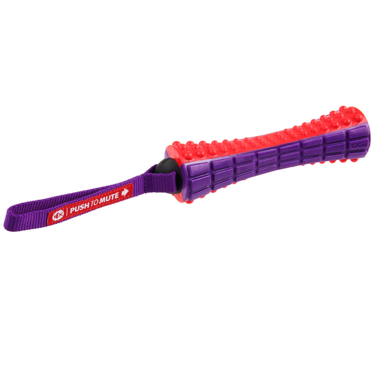 Gigwi Johnny Stick 'push To Mute' Solid Dog Fetch Toy Red / Purple