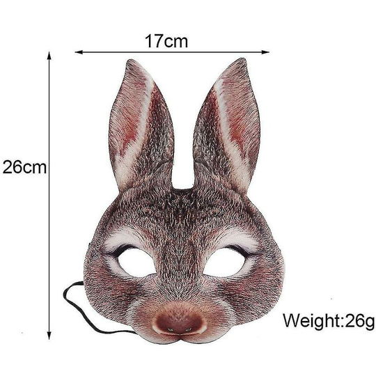 Easter Rabbit Mask Party Masquerade Eva Half Face Rabbit Animal Mask-white Rabbit