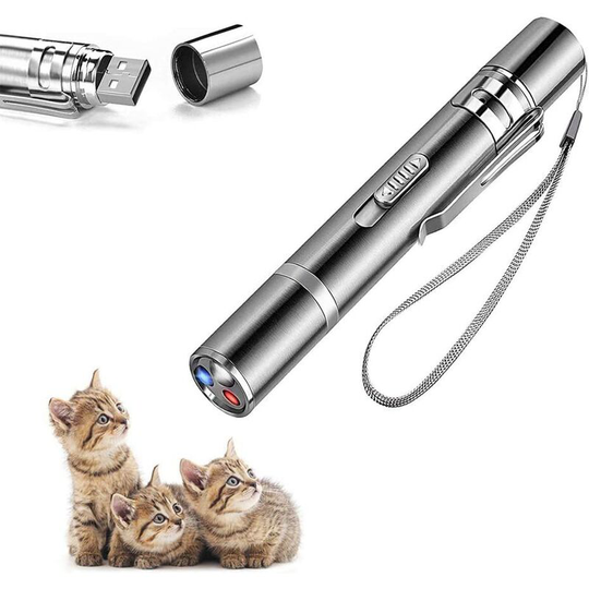 Cat Chaser Toys Interactive Chase Cat Dog Toys 7 in 1 Multi-Pattern Funny Cat Toys led Flashlight with usb Chargeable