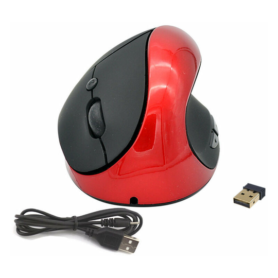 Wireless Mouse, 2.4G Vertical Ergonomic usb Mouse with Nano Receiver, Rechargeable, Adjustable for Laptop, Mac, Macbook Pro, pc, Computer, Chromebook