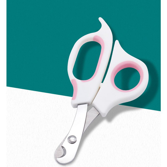 Professional nail cutter for angled cat - suitable for cats and small animals (cats and small animals, pink and white)