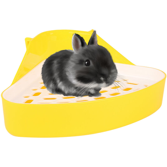 Animal Litter Potty Trainer Toilet Corner Litter Bedding Box Pet Pan for Baby Rabbit Chinchillas Small Guinea Pigs Ferret-Yellow