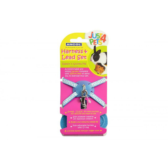 Rabbit Harness Set (One Size) (Blue) - Blue - Ancol