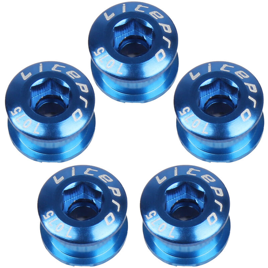 5 pcs Single Bike Chainring Bolts Aluminum Alloy Bicycle Chainwheel Nuts Screws Bicycle Accessories For Road Bike Mountain Bike,model:Blue