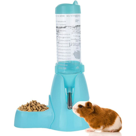 Automatic Pet Bottle Water Dispenser for Hamster Rat Guinea Ferret Rabbit Small Animal (125ml, Blue)