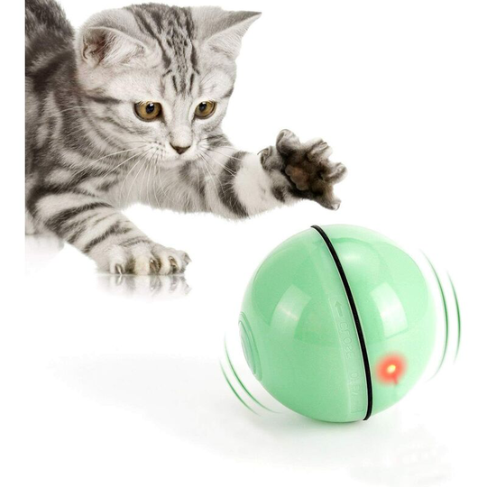Aougo - Interactive Cat Ball with led Light, 360 Degree Self-Rotating Ball, usb Rechargeable Cat Ball Toy, Stimulates Kitten Hunting Instinct Funny