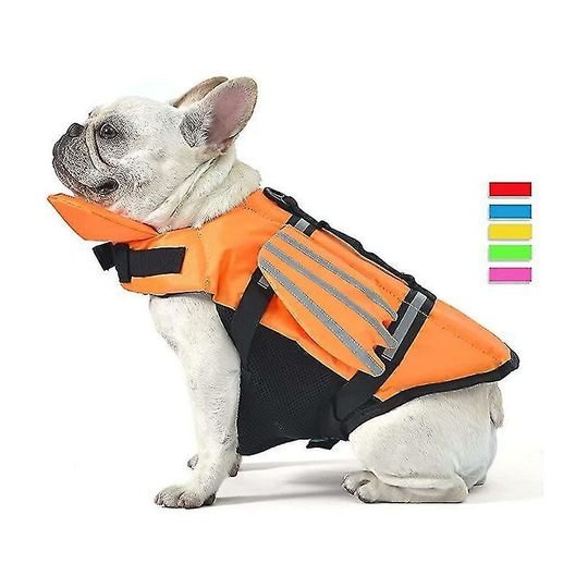 Thsinde - Wings Design Dog Life Jacket, Dog Flotation Lifesaver Preserver Swimsuit With Handle xl (Chest Girth 70-95 cm)-Orange