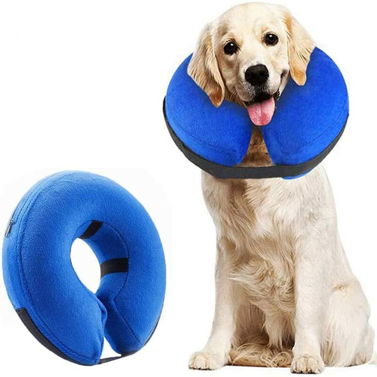 Dog Collar Inflatable Protective Dog Collar Protective Collar Adjustable Pet Collar Comfortable Protective Collar with Velcro l - Litzee