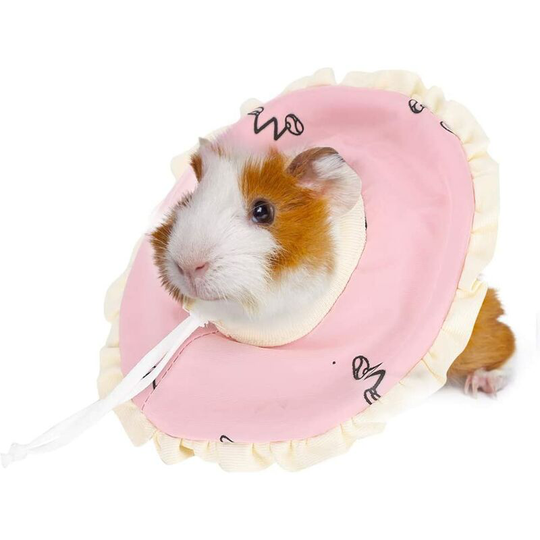 Small Pet Elizabeth Protection Collar Circle Nursing Ring Lightweight Elizabethan Collar for Guinea Pigs and Rabbits Pink