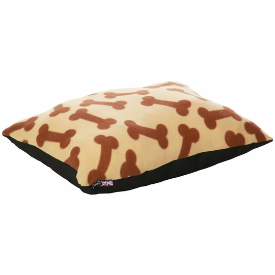 Boneo Dog Bed Cushion Soft Washable Fleece Fur Warm Pet Pillow Basket Insert - Cream - Large
