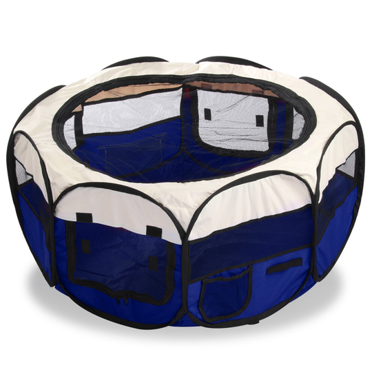 (blue) Large Soft Foldable Pet Cage Puppy Playpen
