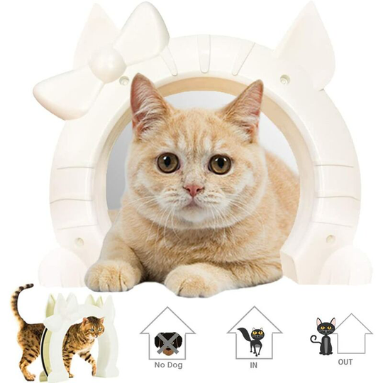 Cat door, cat pet door, interior door, 2-way hole-shaped channel is suitable for hollow glass solid doors, suitable for cats under 21 lbs. The hidden