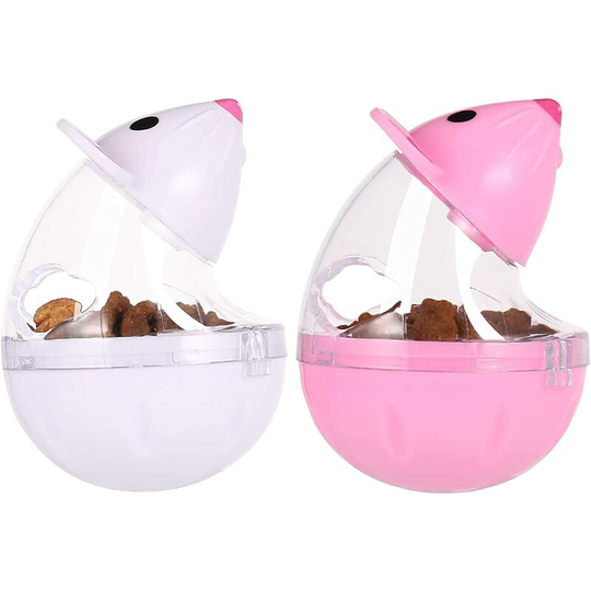 2Pcs Cat Treat Dispenser Toy, Mouse Shape Cat Interactive Toy and Food Dispenser for Pet Increases iq Interactive & Food Dispensing