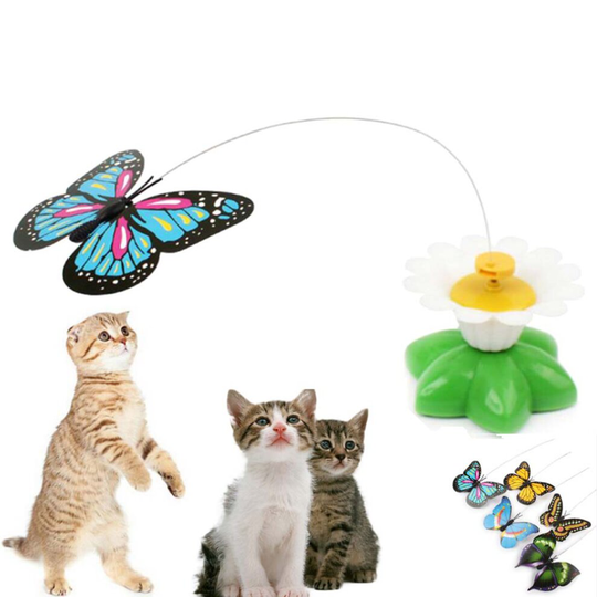 Rotating Butterfly Electric Cat Toy Interactive Cats Kittens Funny