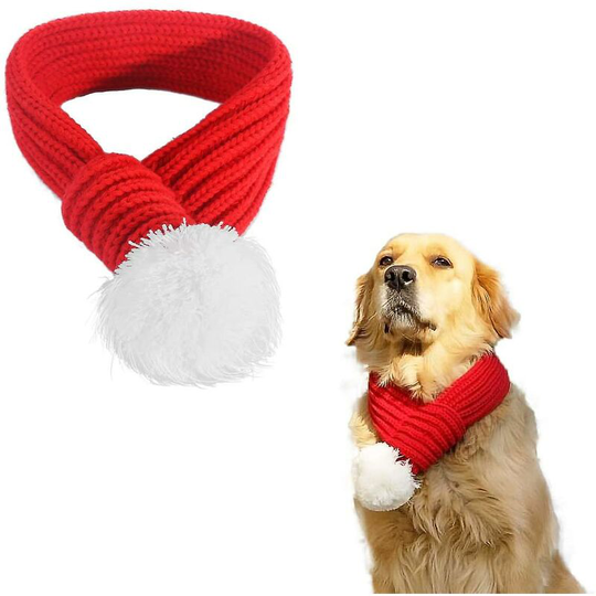 Dog Christmas Costume Christmas Scarf Big Red Pet Scarf Dog Pet Costume (l, Red) - Thsinde