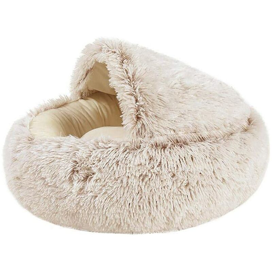 Plush Pet Basket, Donut Semi-Closed Warm Basket For Dog Cat, Domestic Cat And Dog Bed Sofa